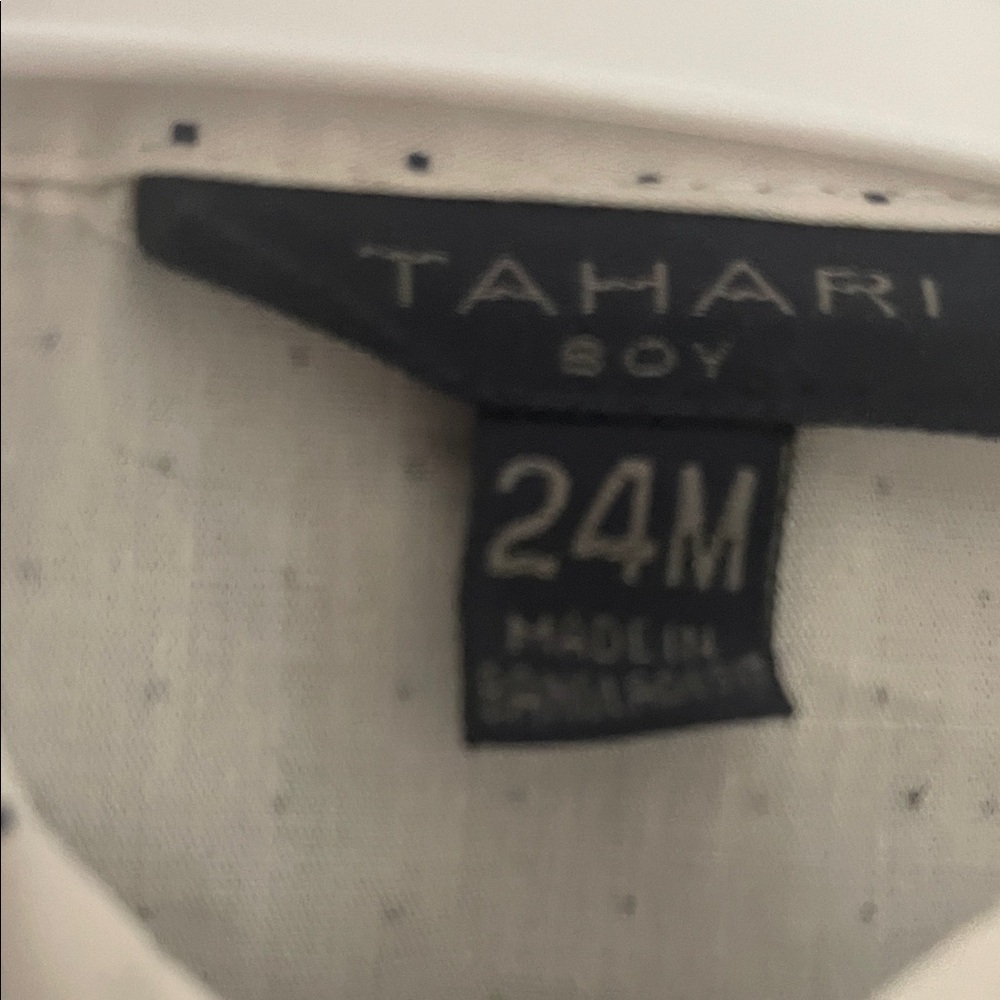 Tahari Kids Navy Checkered Vest, pants , shirt and Bow Tie Set - Picture 4 of 4